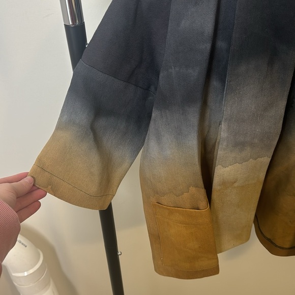 Haori Denim Agnes Kimono Jacket Tie-Dye Watercolor Open Front Jacket Size XXS -2 - Picture 3 of 8